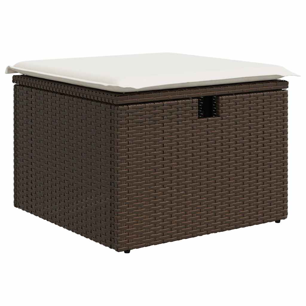 vidaXL Set Divani da Giardino 10pz con Cuscini in Polyrattan Marrone