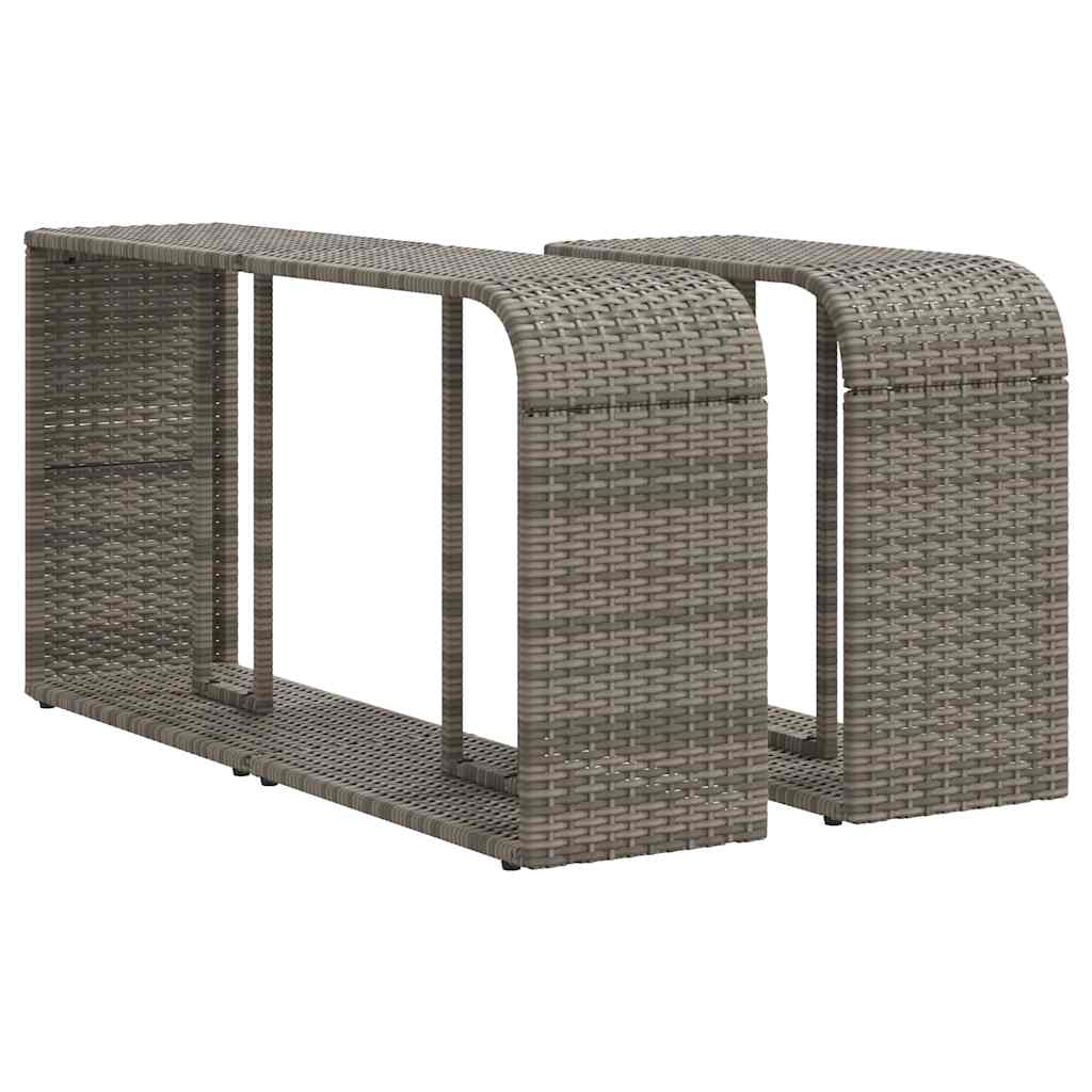 Set Divani da Giardino 11 pz con Cuscini in Polyrattan Grigio 3326074