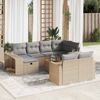 Set Divani da Giardino 11 pz con Cuscini Beige in Polyrattan