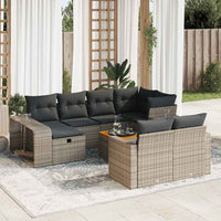 vidaXL Set Divani da Giardino 11 pz con Cuscini in Polyrattan Grigio