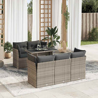 vidaXL Set Divano da Giardino 6 pz con Cuscini Grigio in Polyrattan