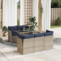 vidaXL Set Divano da Giardino 6pz con Cuscini Grigio Polyrattan Acacia