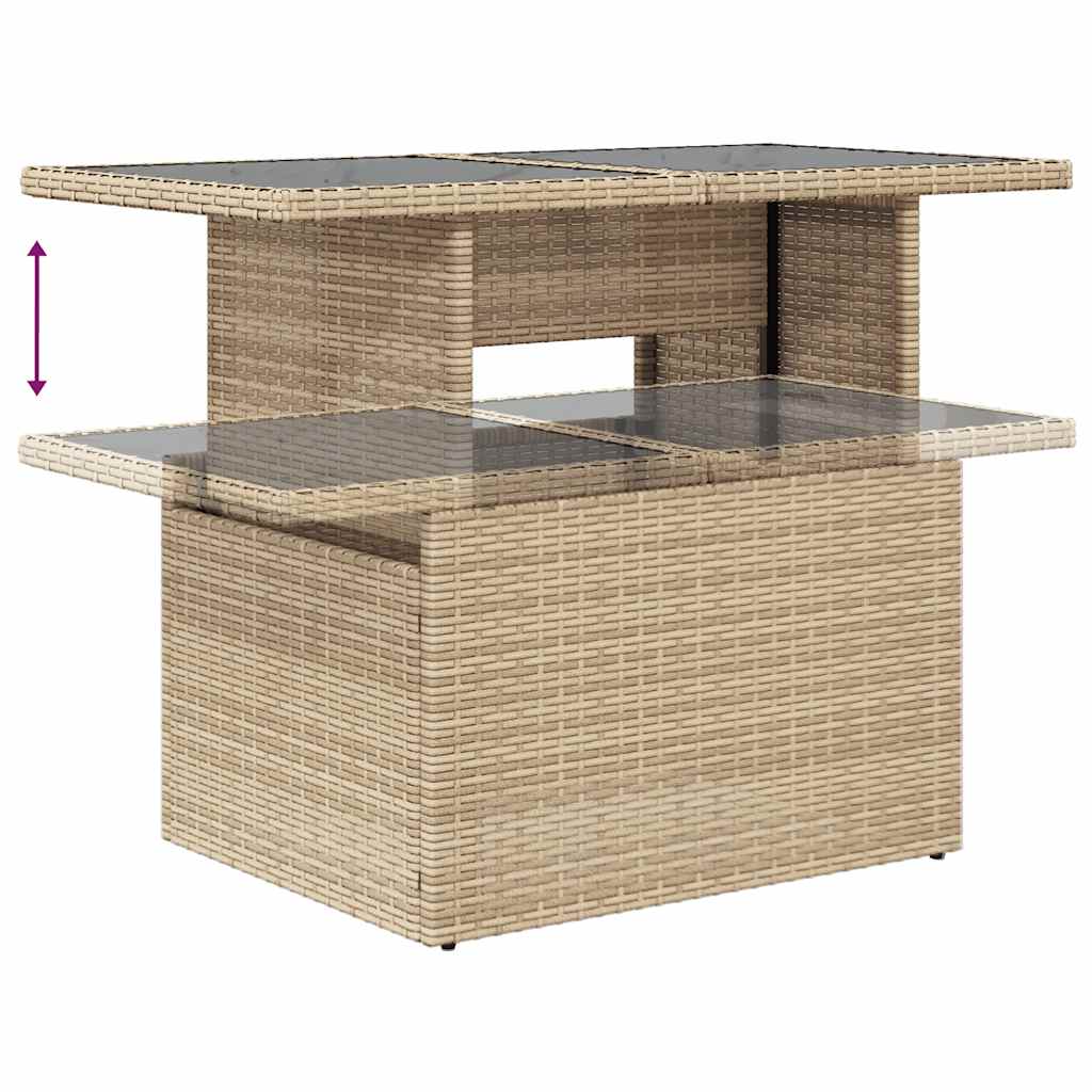 vidaXL Set Divani da Giardino 7 pz con Cuscini Beige in Polyrattan