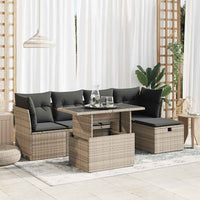 vidaXL Set Divano da Giardino 6 pz con Cuscini Grigio in Polyrattan