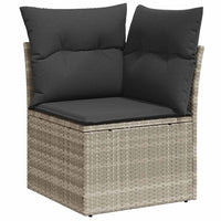 Set Divano da Giardino 6pz con Cuscini Grigio Chiaro Polyrattan 3326143