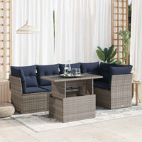 vidaXL Set Divano da Giardino 6pz con Cuscini Grigio Polyrattan Acacia