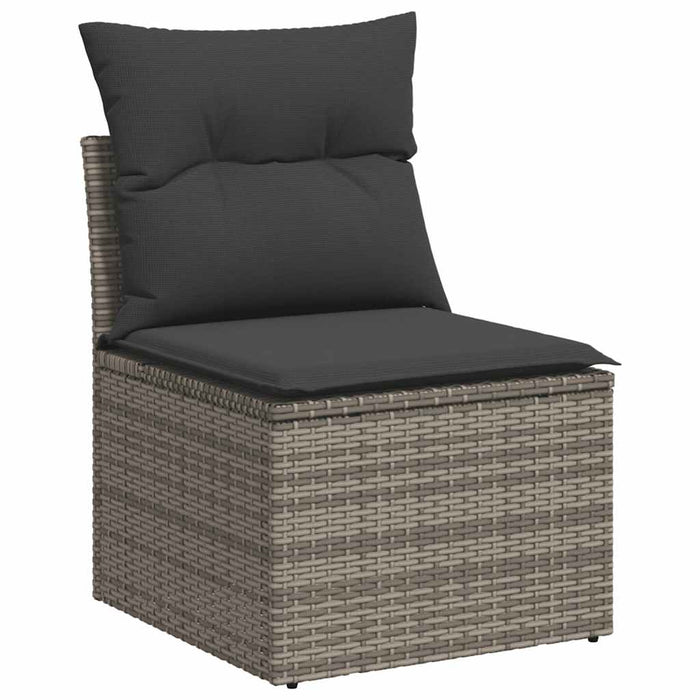 Set Divano da Giardino 8 pz con Cuscini Grigio in Polyrattan 3326201