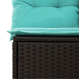 Set Divani da Giardino 9 pz con Cuscini Nero Polyrattan Acacia 3326208