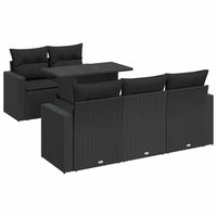 vidaXL Set Divano da Giardino 6 pz con Cuscini Nero in Polyrattan