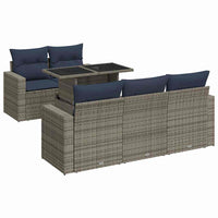 vidaXL Set Divano da Giardino 6pz con Cuscini Grigio Polyrattan Acacia
