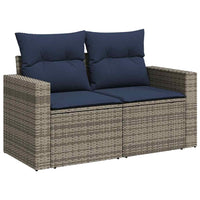 Set Divano da Giardino 8pz con Cuscini Grigio Polyrattan Acacia