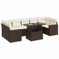 vidaXL Set Divani da Giardino 8 pz con Cuscini Marrone in Polyrattan
