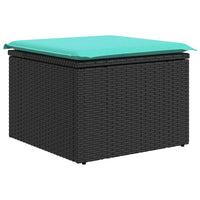 Set Divano da Giardino 6 pz con Cuscini Nero Polyrattan Acacia 3326298