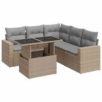 vidaXL Set Divano da Giardino 6 pz con Cuscini Beige in Polyrattan