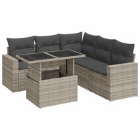 vidaXL Set Divano da Giardino 6pz con Cuscini Grigio Chiaro Polyrattan