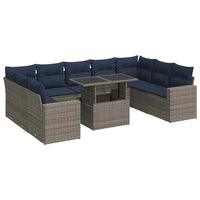 vidaXL Divano Giardino 10 pz con Cuscini Grigio in Polyrattan Acacia