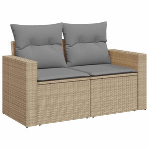 Set Divani da Giardino 11 pz con Cuscini Beige in Polyrattan 3326390