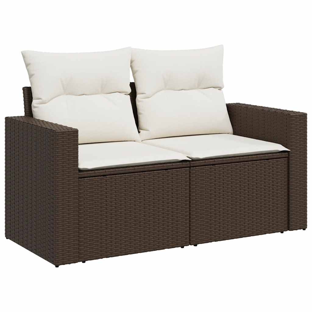 vidaXL Set Divani da Giardino 11 pz con Cuscini Polyrattan Marrone