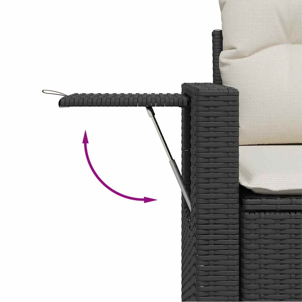 vidaXL Set Divani da Giardino 5 pz con Cuscini in Polyrattan Nero