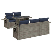 vidaXL Set Divano da Giardino 6 pz con Cuscini Grigio Polyrattan