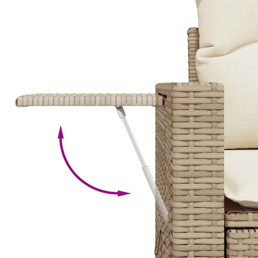Set Divani da Giardino 7 pz con Cuscini Beige in Polyrattan 3326419