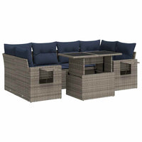 vidaXL Set Divani da Giardino con Cuscini 7pz Grigio Polyrattan
