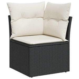 Set Divani da Giardino con Cuscini 8 pz Nero in Polyrattan 3326437