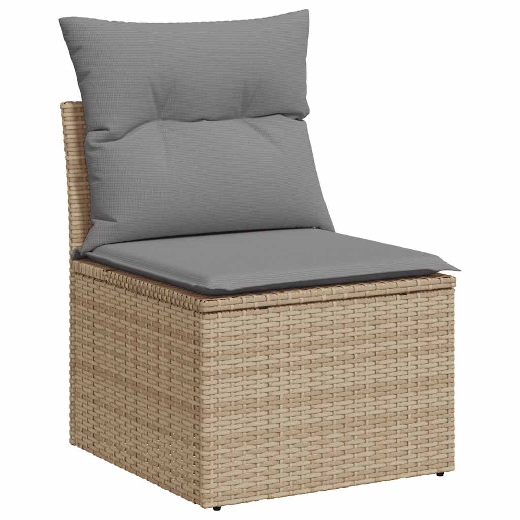 Set Divano da Giardino 8 pz con Cuscini Beige in Polyrattan 3326440