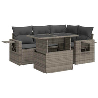 vidaXL Set Divano da Giardino 5 pz con Cuscini Grigio in Polyrattan
