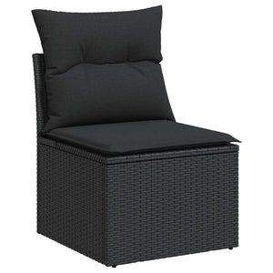 Set Divani da Giardino con Cuscini 7pz Nero Polyrattan 3326486