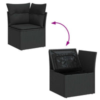 Set Divani da Giardino con Cuscini 7pz Nero Polyrattan 3326486