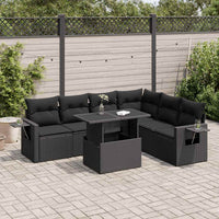 Set Divani da Giardino con Cuscini 7pz Nero Polyrattan 3326486