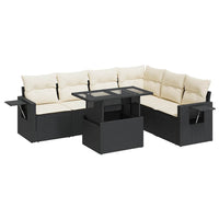 vidaXL Set Divani da Giardino con Cuscini 7pz Nero Polyrattan