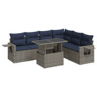 vidaXL Set Divani da Giardino con Cuscini 7pz Grigio Polyrattan
