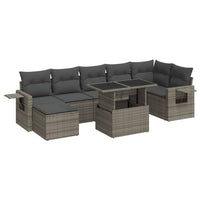 vidaXL Set Divano da Giardino 8 pz con Cuscini Grigio in Polyrattan