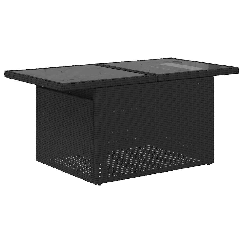 Set Divani da Giardino 9 pz con Cuscini Nero Polyrattan Acacia 3326528