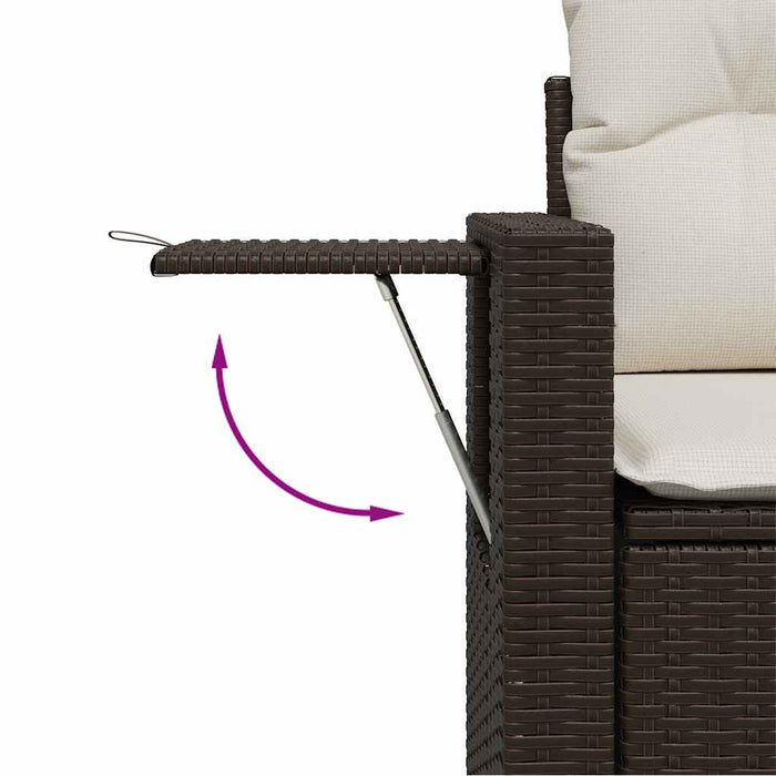 vidaXL Set Divani da Giardino 11 pz con Cuscini Polyrattan Marrone