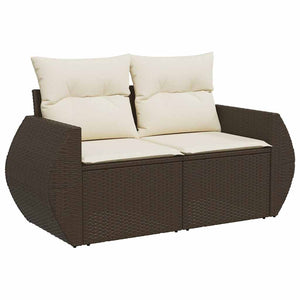Set Divano da Giardino 5 pz con Cuscini Marrone in Polyrattan 3326564