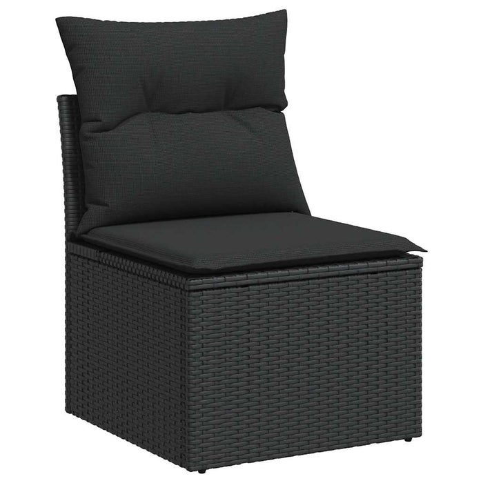 Set Divani da Giardino con Cuscini 7pz Nero Polyrattan 3326576