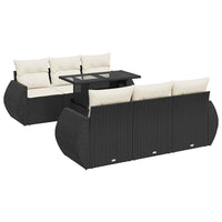Set Divani da Giardino con Cuscini 7pz Nero Polyrattan 3326577