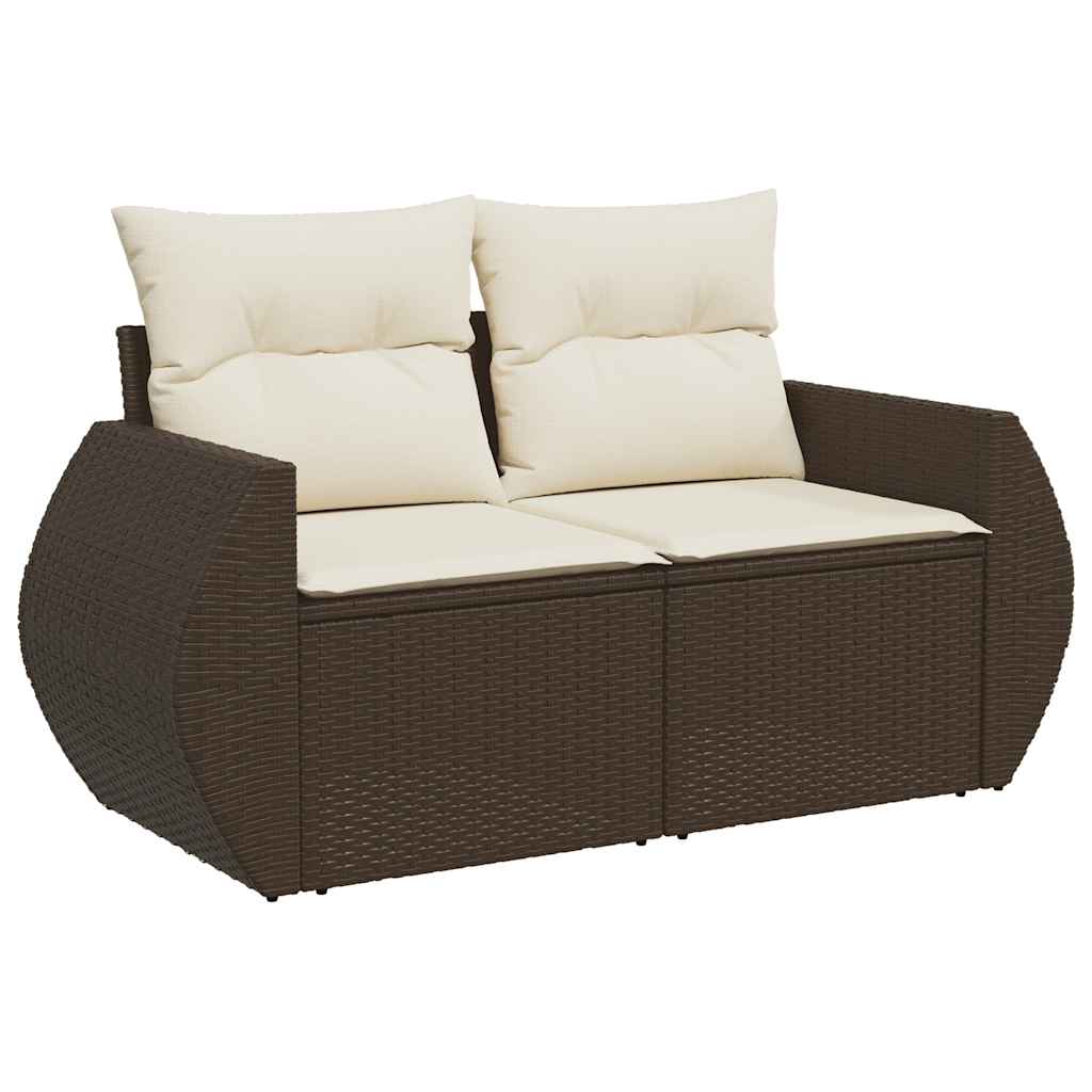 vidaXL Set Divani da Giardino 8 pz con Cuscini Marrone in Polyrattan