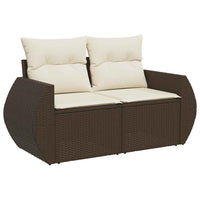 vidaXL Set Divani da Giardino 8 pz con Cuscini Marrone in Polyrattan