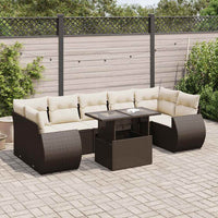 vidaXL Set Divani da Giardino 8 pz con Cuscini Marrone in Polyrattan