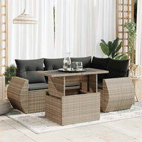 vidaXL Set Divano da Giardino 5 pz con Cuscini Grigio in Polyrattan