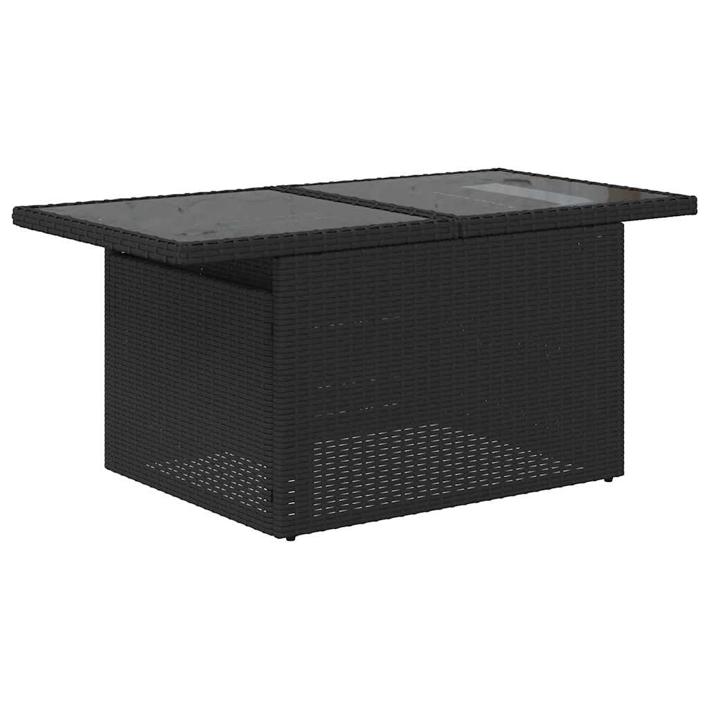 Set Divani da Giardino 9 pz con Cuscini Nero Polyrattan Acacia 3326658