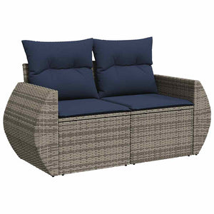 vidaXL Set Divani da Giardino 7pz con Cuscini Grigio Polyrattan Acacia