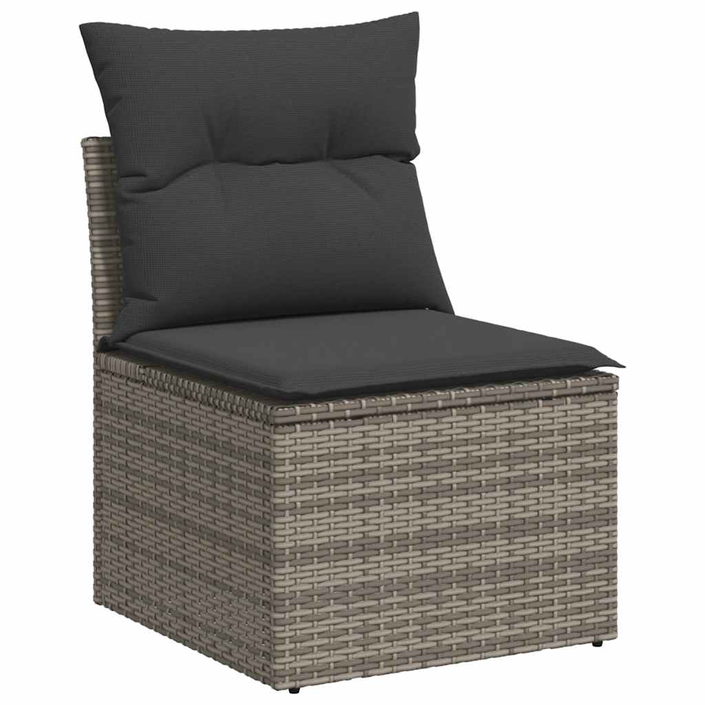 Set Divano da Giardino 5 pz con Cuscini Grigio in Polyrattan 3326721