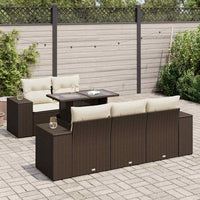vidaXL Set Divano da Giardino 6 pz con Cuscini Marrone in Polyrattan