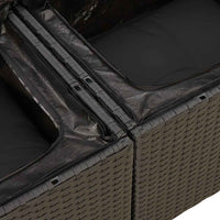 vidaXL Set Divani da Giardino con Cuscini 7pz Nero Polyrattan