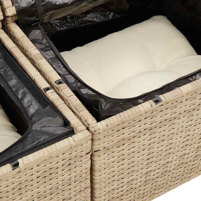 Set Divani da Giardino 7 pz con Cuscini Beige in Polyrattan 3326739